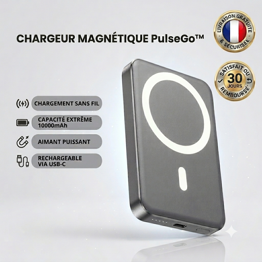 Chargeur Magnétique Sans Fil PulseGo™